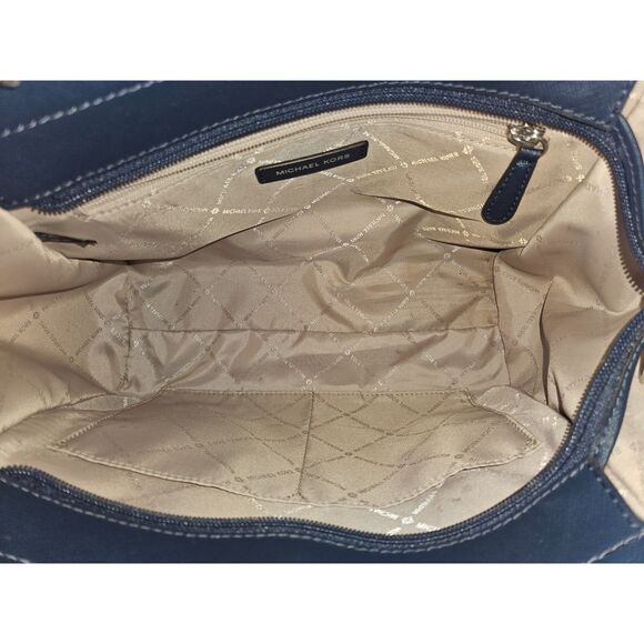 Michael Kors Jet Set Travel Large Chain Shoulder Tote Navy - Picture 5 of 5